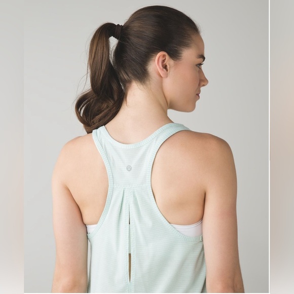 Lululemon Salute The Sun Singlet II - Heathered Sea Mist - Picture 3 of 5
